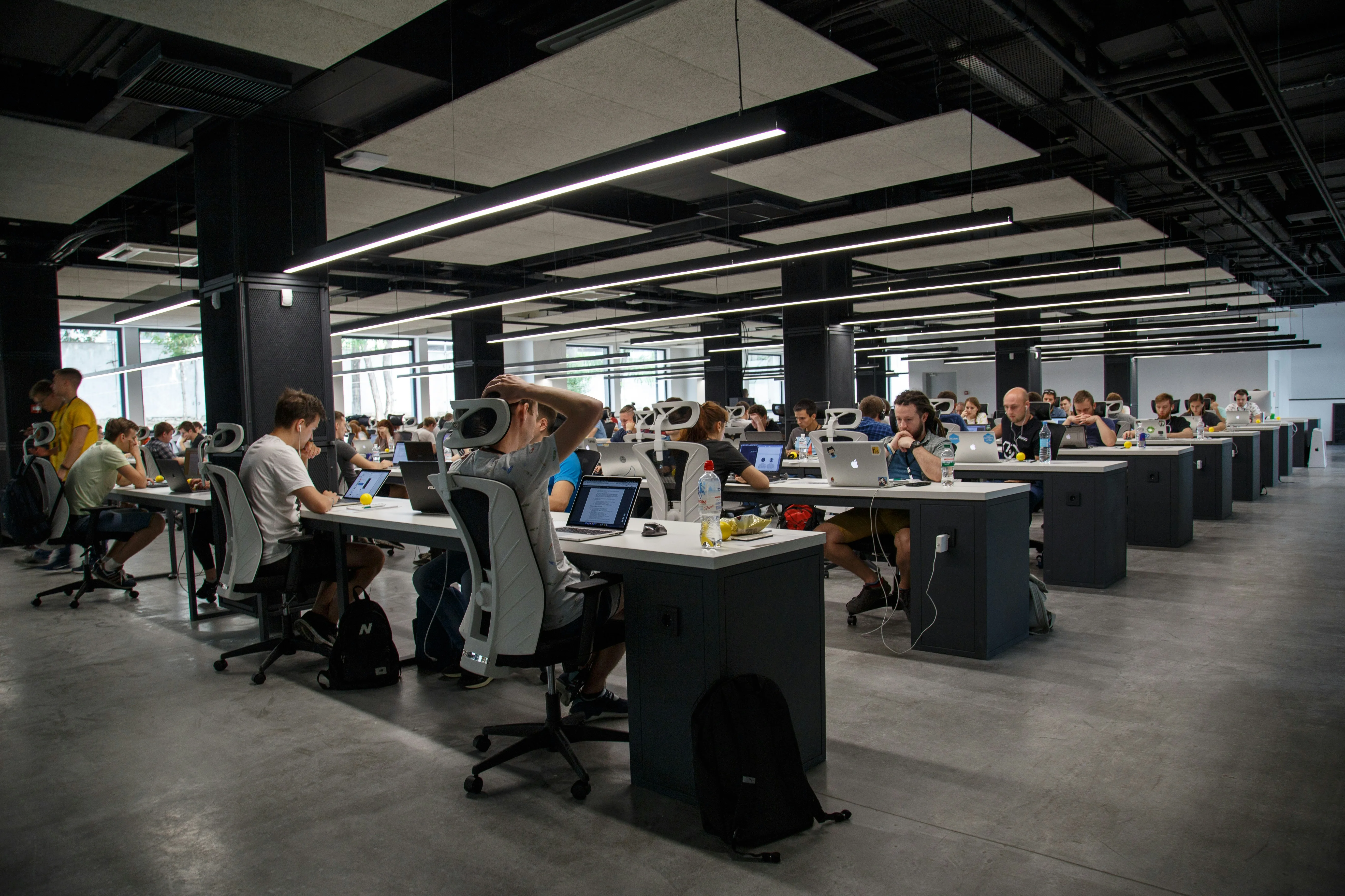 Busy open plan office